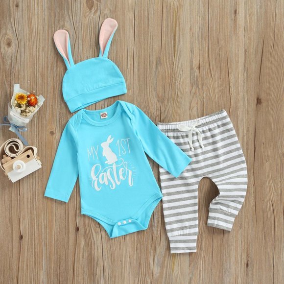 Baby Bodysuit, Bunnies In Action Floral Easter Shirts & Bodysuit - Foto 7